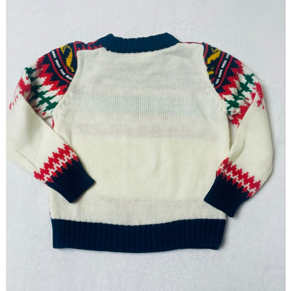 Boys' Unbranded Fair Isle Sweater size 4/5 White Red Green - Picture 6 of 6